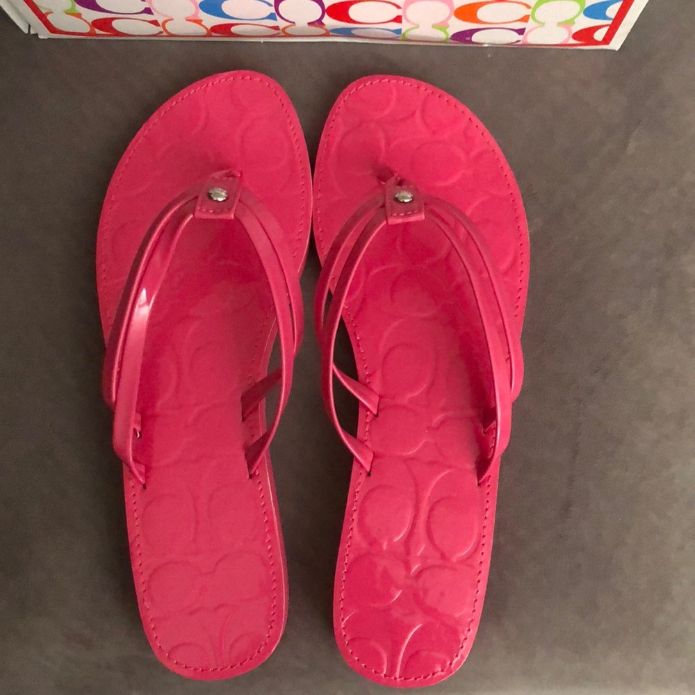 Coach Pink Flipflop Sandals- NEW